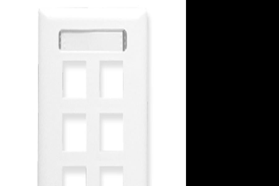 Faceplate- Id- 1-gang- 6-port- White