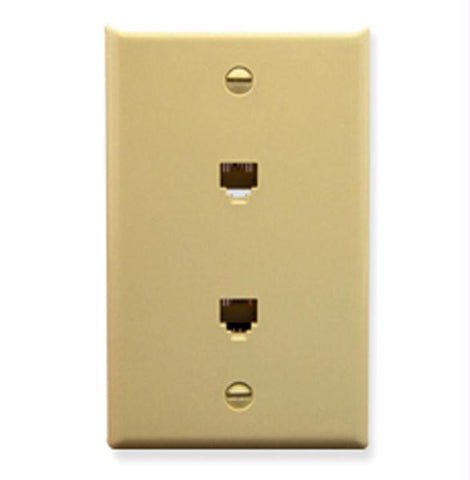 Wall Plate- 2 Voice 6p6c- Ivory