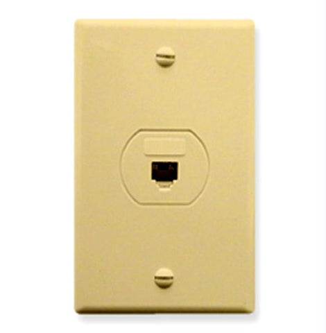 Wall Plate- Designer- Voice 6p6c- Ivory