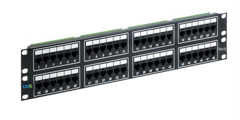 Patch Panel- Cat 6- 48-port- 2 Rms