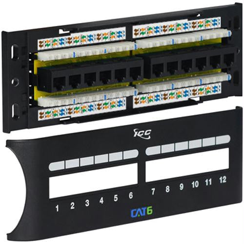 Patch Panel- Cat 6 Front- 12 Port