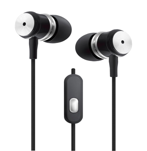 Black - Chrome Earbuds W-microphone