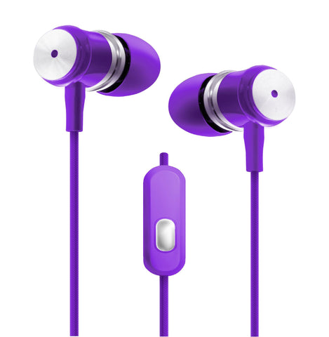 Purple - Chrome Earbuds W-microphone