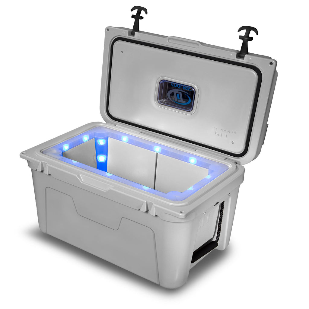 Lit Cooler 52GB- Grey- Blue Liner- 52qt