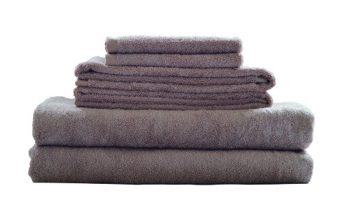 Bamboo Fiber 6pc Towel Set Beige