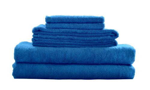 Bamboo Fiber 6pc Towel Set Blue