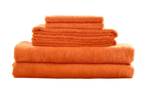 Bamboo Fiber 6pc Towel Set Orange