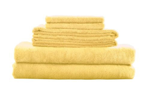 Bamboo Fiber 6pc Towel Set Yellow