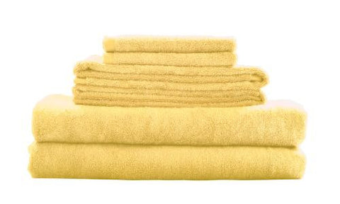 Bamboo Fiber 6pc Towel Set Yellow