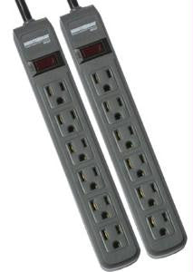 2 Pack Power Strips With 3ft Cord- 241j