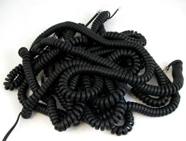 25ft. Handset Cords - Black- 5pk