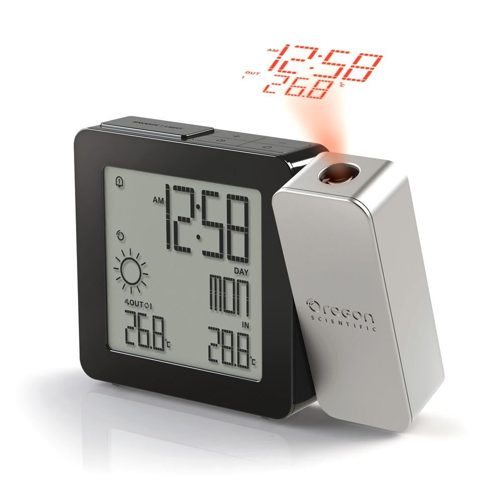 Projection Clock W-in Out Temp Silver