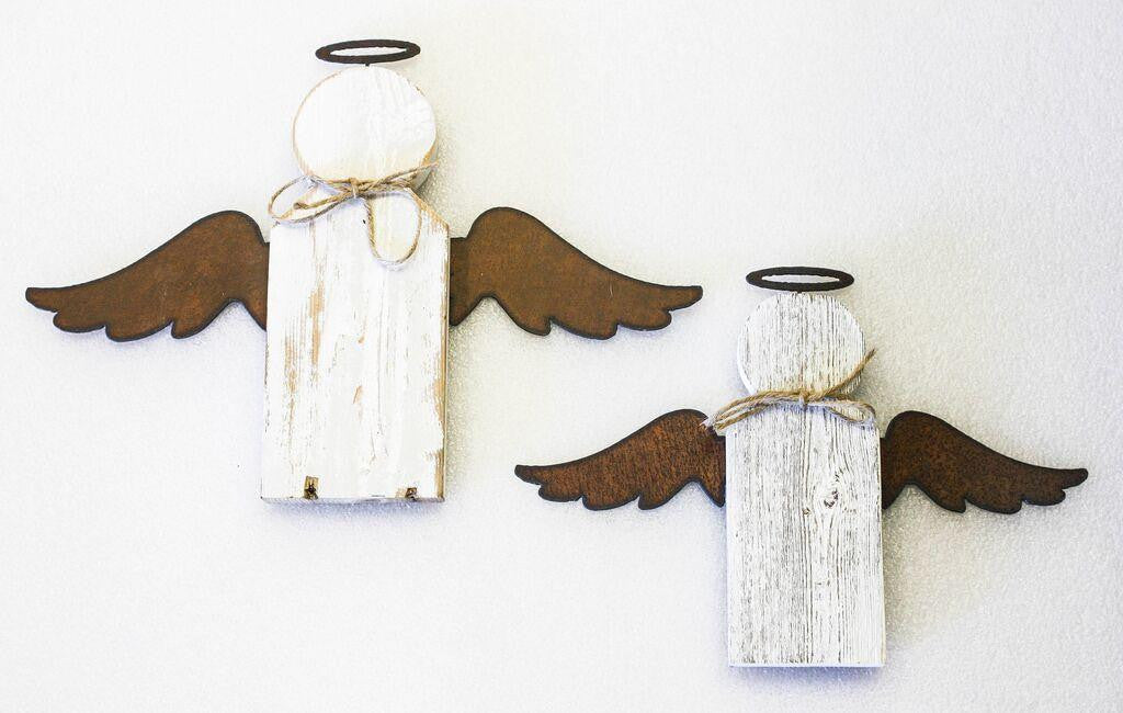 Natural Reclaimed Rustic Angel Twin Pack