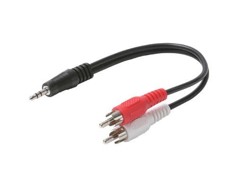 6-inch Y 2-rca Plugs-3.5mm Stereo