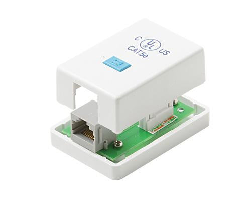 Cat 5e White Single 568b Surface Mount