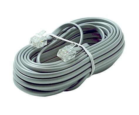 6c 25' Silver Modular Line Cord