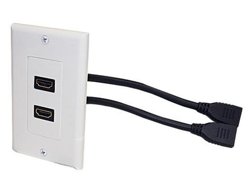 Standard 2-hdmi Pigtail Wall Plate