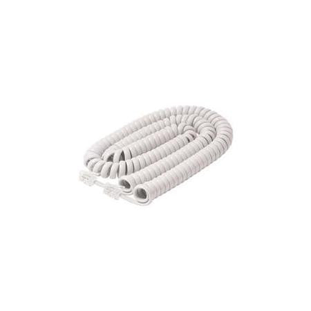 25ft Coiled Handset Telephone Cord White